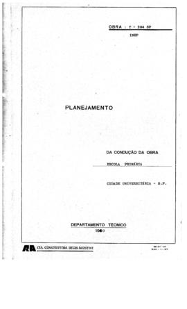 Campanhas de Construções Escolares_m018p01 - Planejamento da construção de Escola Primária da Cidade Universitária de São Paulo , 1960