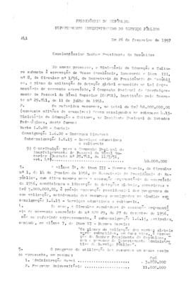 CAPES_m008p02 - Correspondência sobre plano de aplicação da dotação global para CAPES, 1957