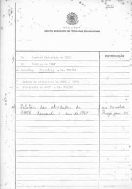 CBPE_m168p01 - Relatório das Atividades do CBPE da DDIP e do Serviço de Bibliografia, 1964