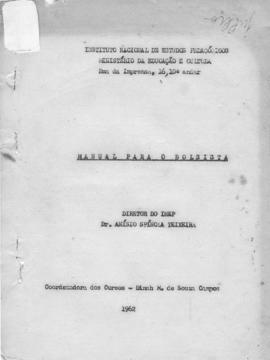 CBPE_m185p01 - Manual para o Bolsista e Projeto da Biblioteca do CBPE, 1962