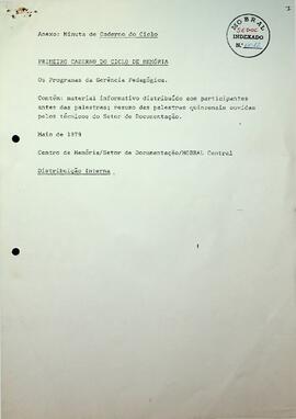 Caderno Interno do MOBRAL, 1979