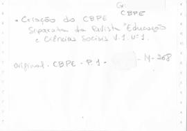 CBPE_m268p01 - Criação do CBPE - Documentos Iniciais