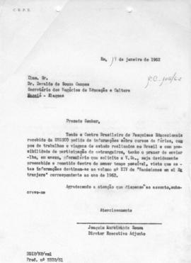 CODI_m038p03 - Correspondências Enviadas pelo Diretor Executivo Adjunto do CBPE, 1962