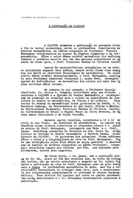 CALDEME_m001p01- Correspondências sobre Cooperação da CALDEME para Publicação do Livro de Álgebra e Trigonometria, 1953
