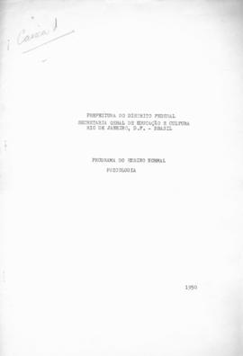 CODI-UNIPER_m0452p01 - Programa de Psicologia do Ensino Normal, 1950