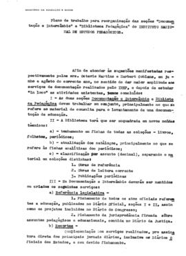 CODI_m059p04 - Plano de Reorganização da Seção de Documentação e Intercambio e Biblioteca Pedagógica, 1953