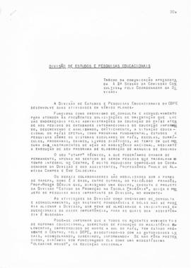 CBPE_m141p01 - Divisão de Estudos e Pesquisas Educacionais, 1958