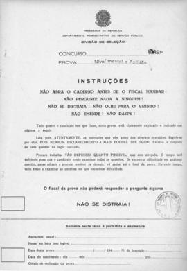 CODI-SOEP_m039p01 - Prova Nível Mental e Aptidão para Escriturário, 1941 - 1943